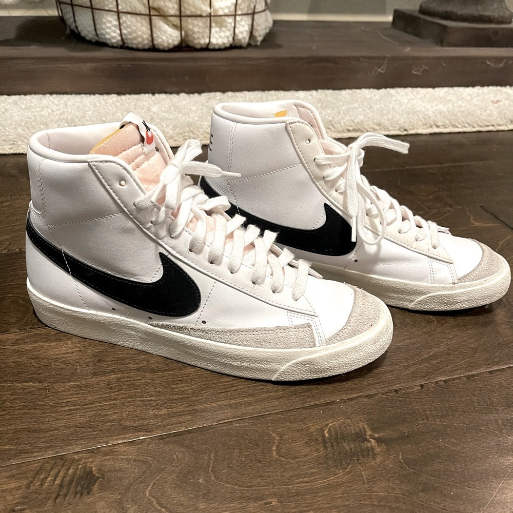 Nike White and Black High-Top Sneakers